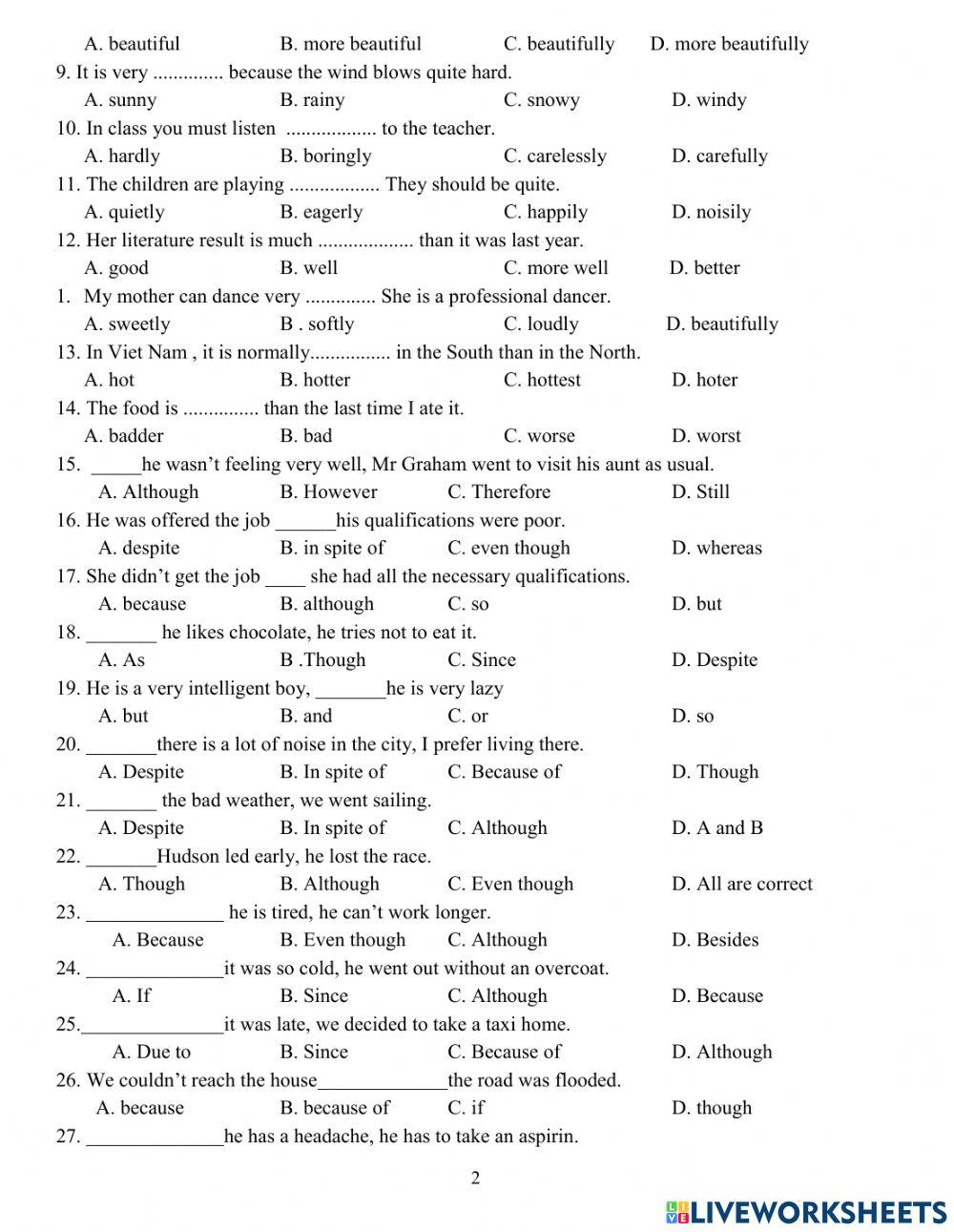 Grade 9-Mid term 2- LL