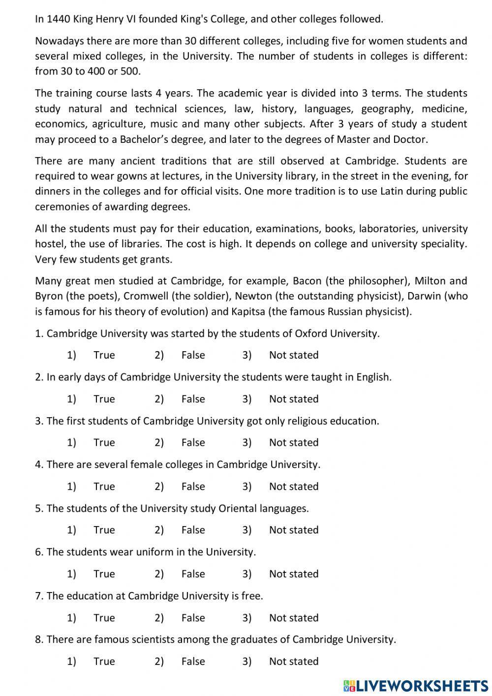 Oxford and Cambridge