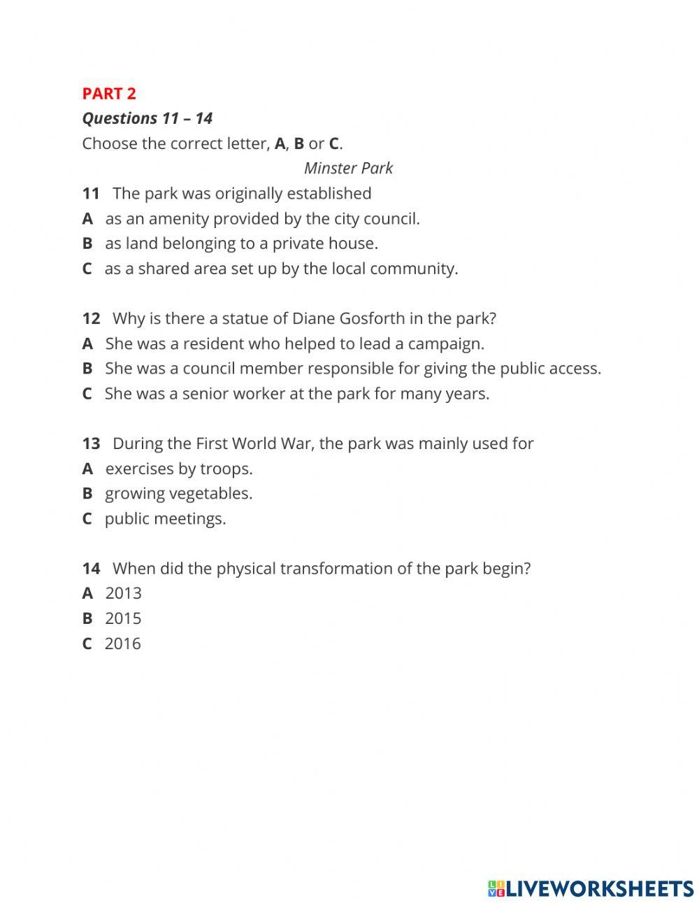 CAM 15 Listening test 2 sec 1&2