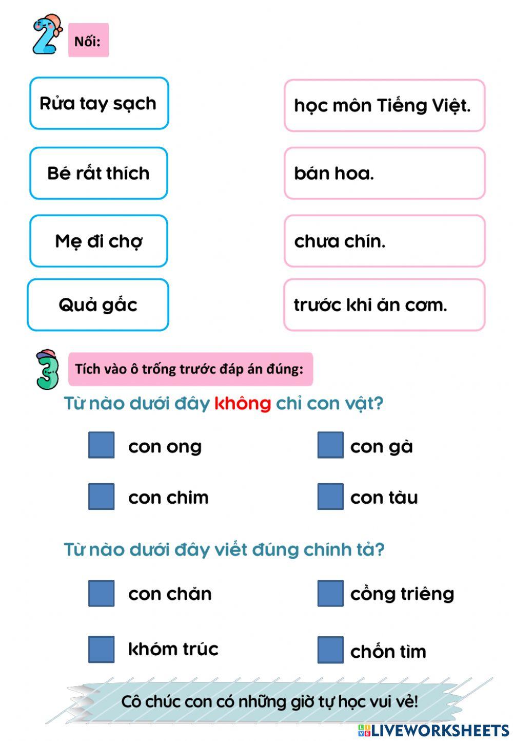 Phiếu cuối tuần 26 - Tiếng Việt