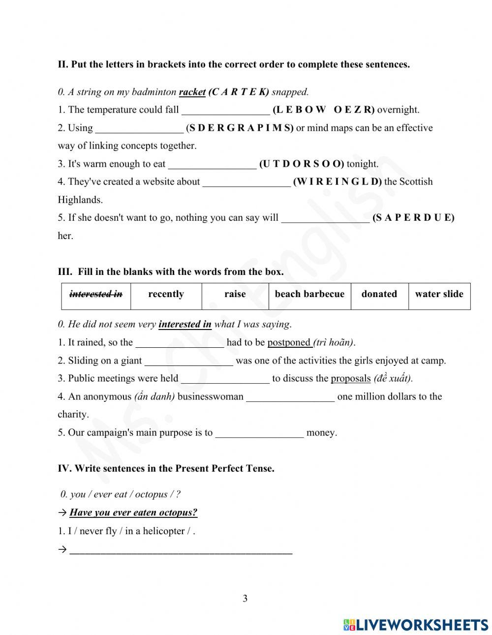 14.03.22- Gold A2- U8 Vocab 2