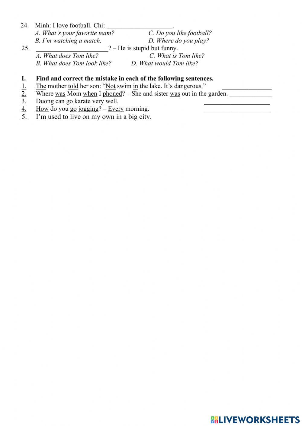 E6 - FT - CB - Midterm revision - Use of English