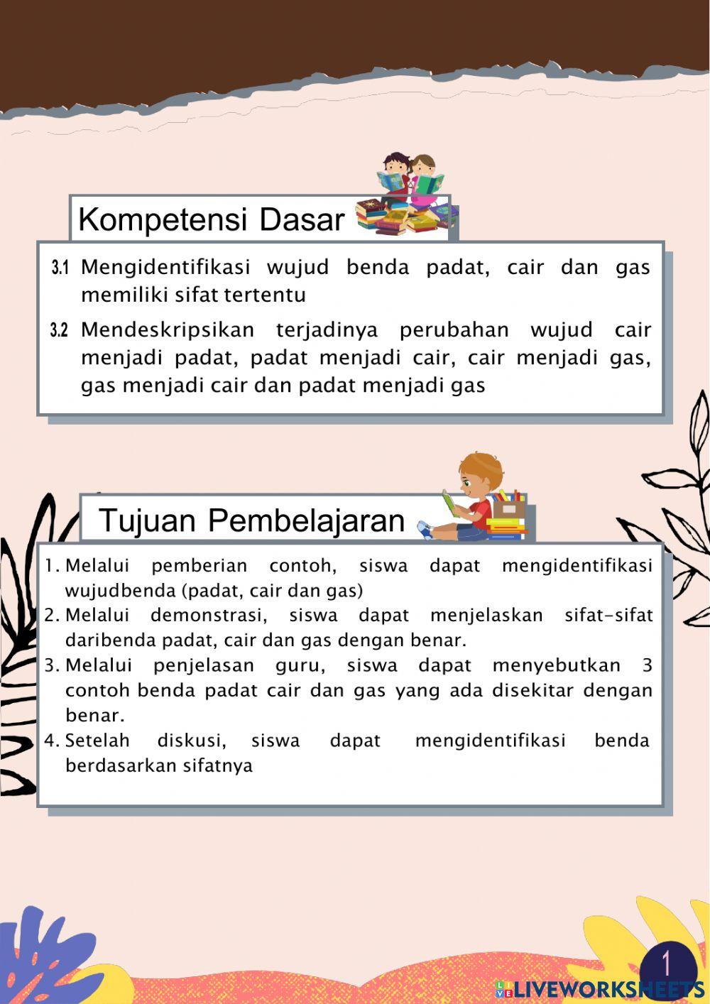 E-LKPD Sifat dan Perubahan Wujud Benda Bagian 1