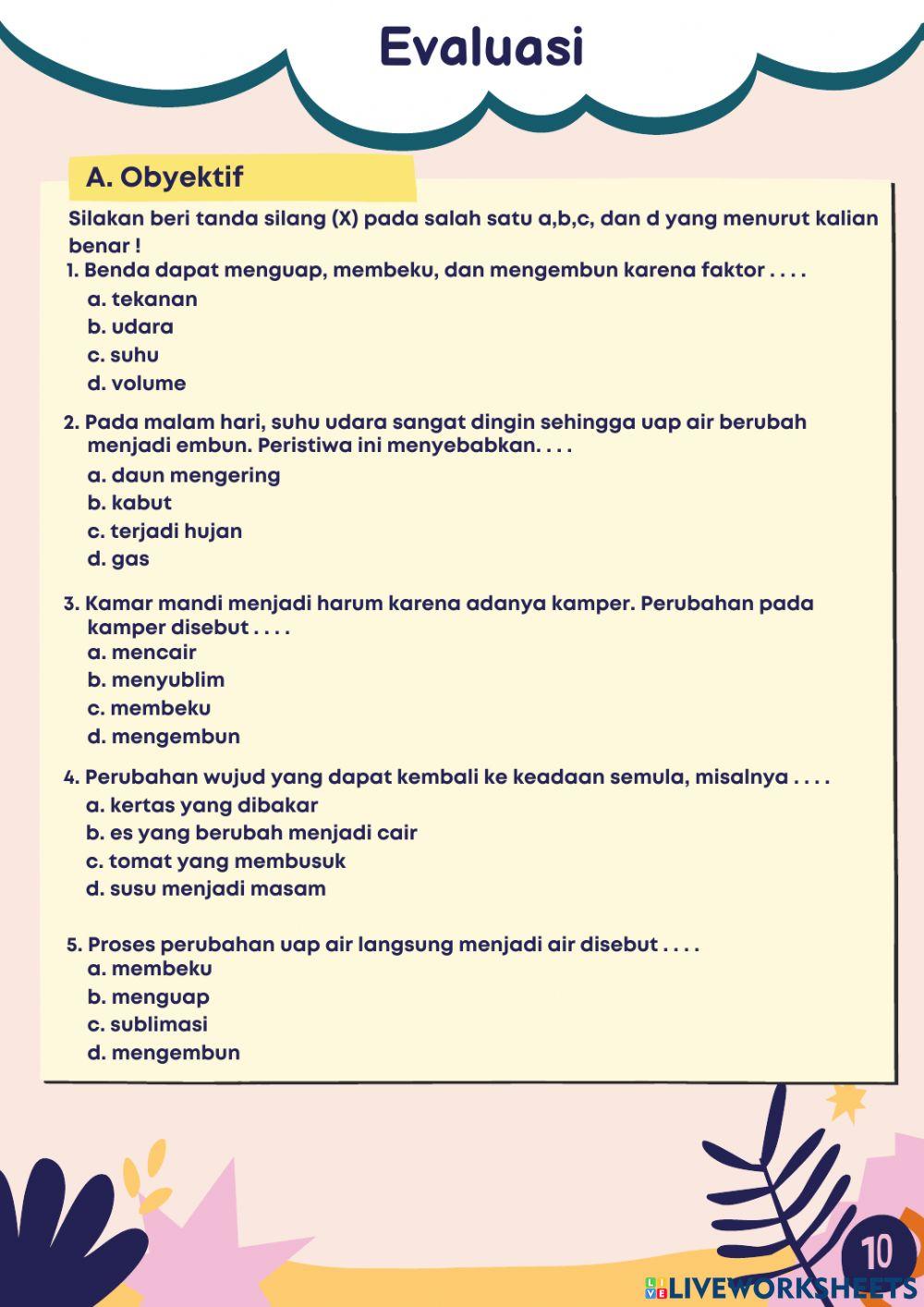 E-LKPD Sifat dan Perubahan Wujud Benda Bagian 2