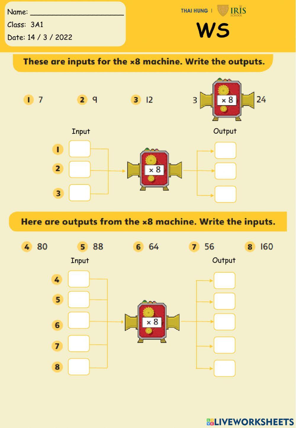 G3 - Input output machine