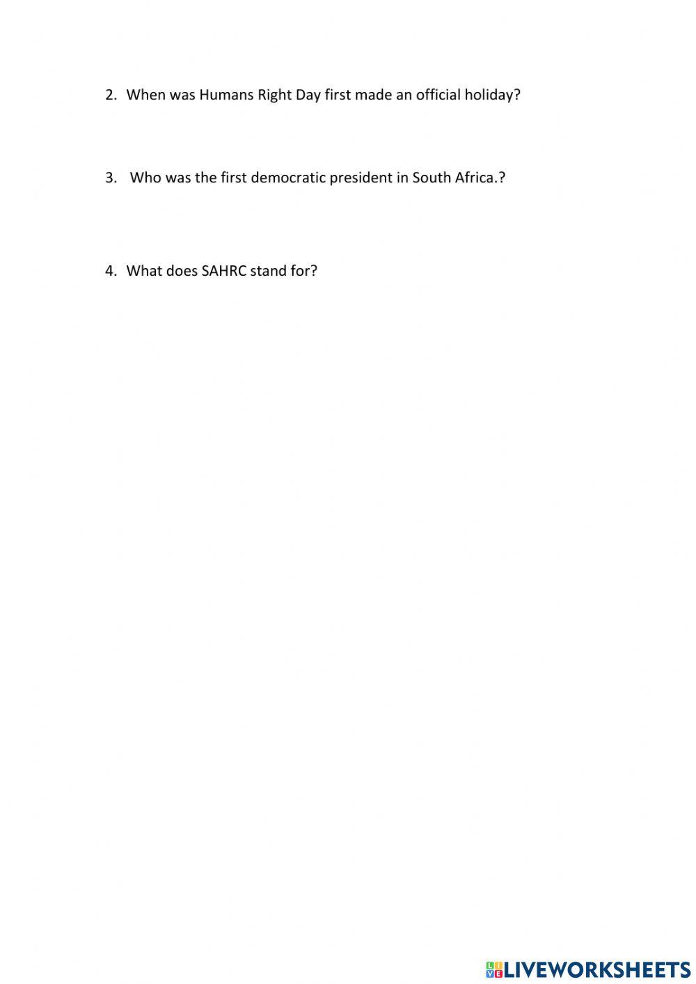 Human Rights Day South Africa