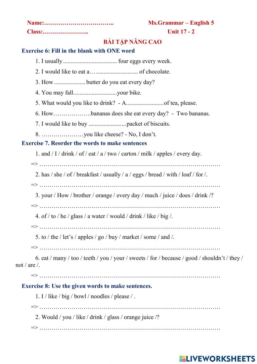G5 Ms.Grammar Unit 17 Advanced