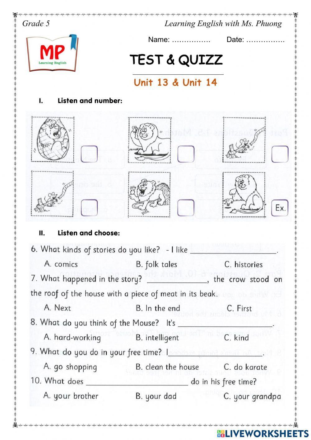 English 5 - Unit 13-14 - review