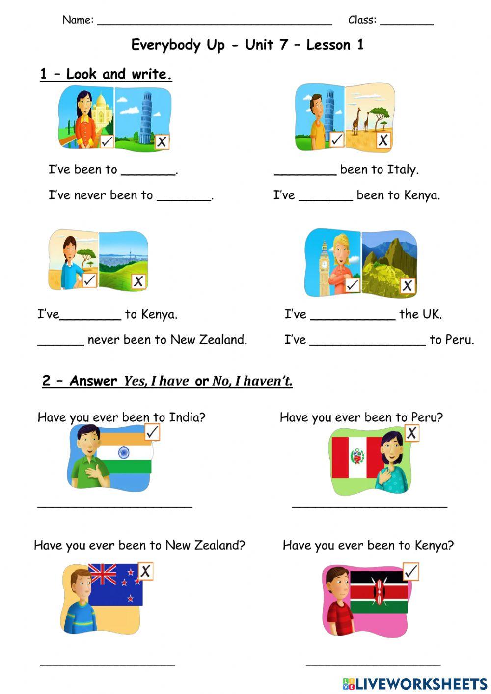 Everybody Up 5 - Unit 7 - Been to