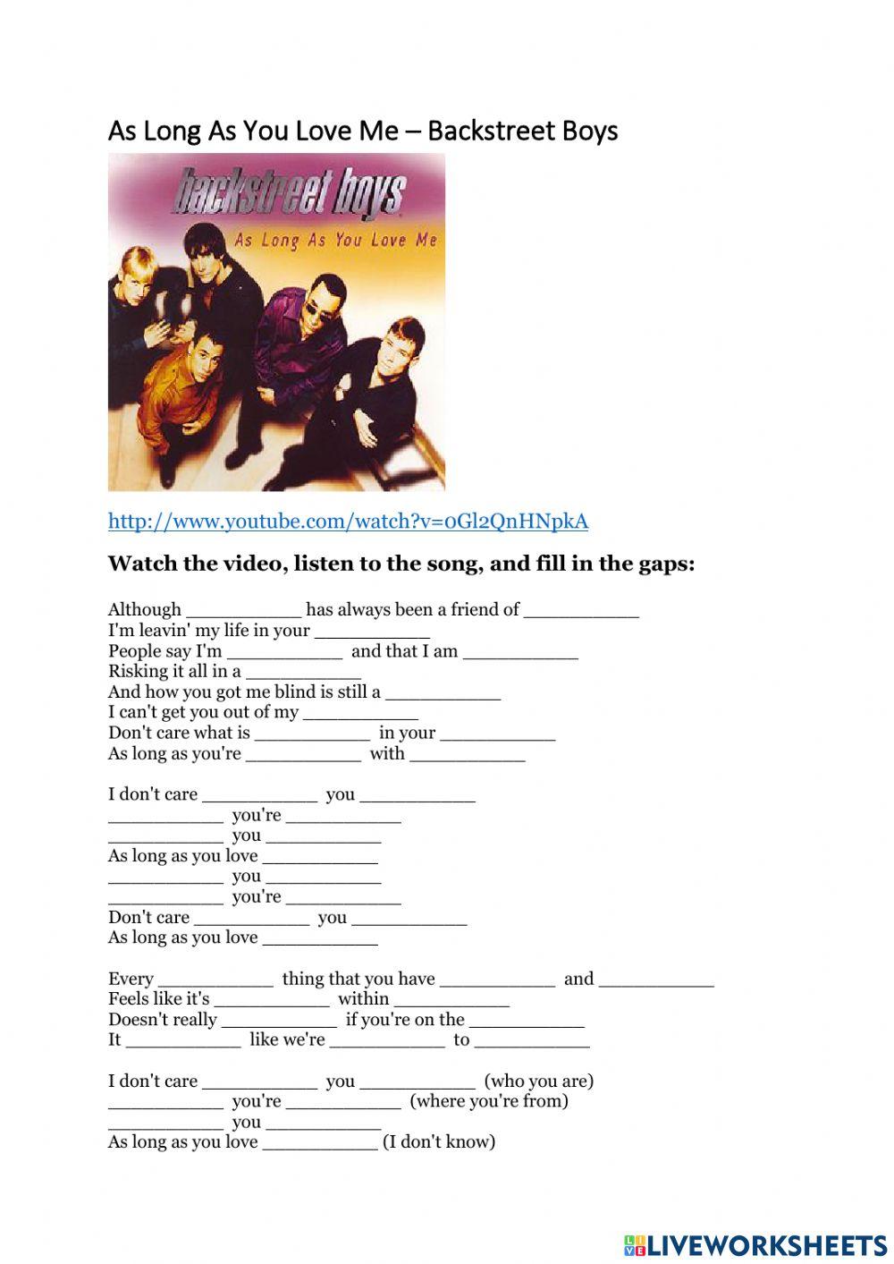 As Long As You Love Me