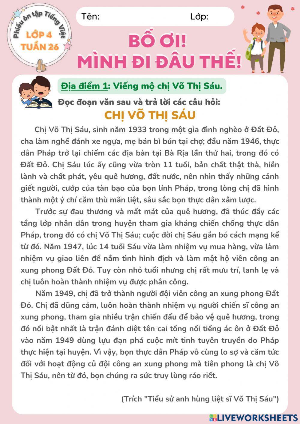 Phiếu ôn TV tuần 26