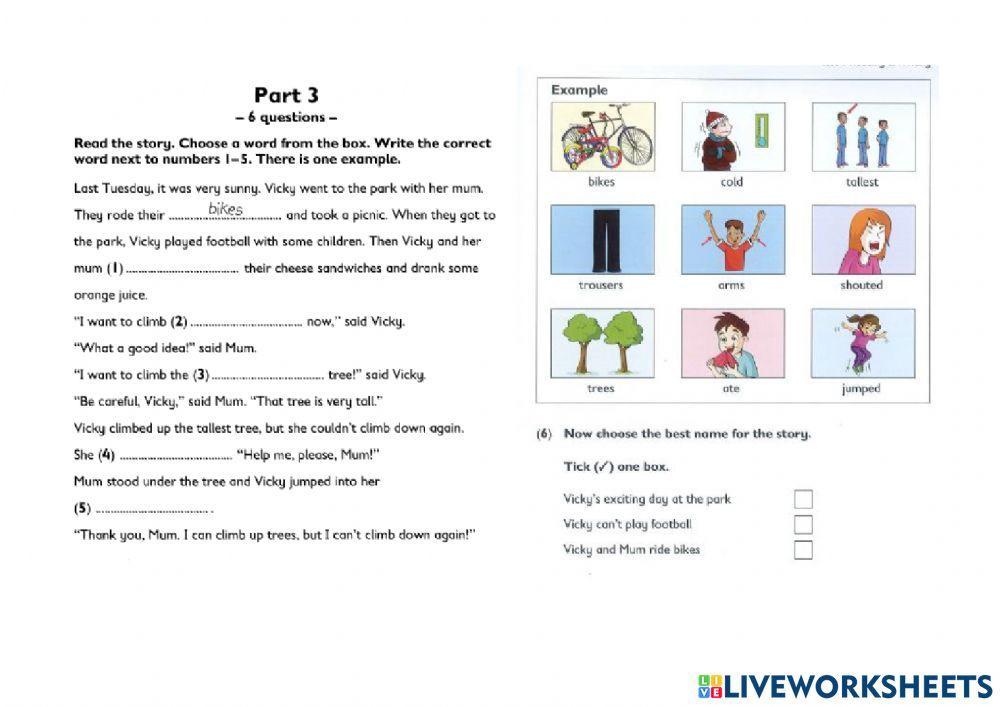 Reading and Writing Cambridge Mover