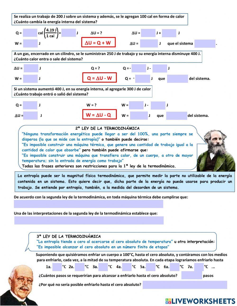 Leyes de la Termodinámica Leyes de la Termodinámica
