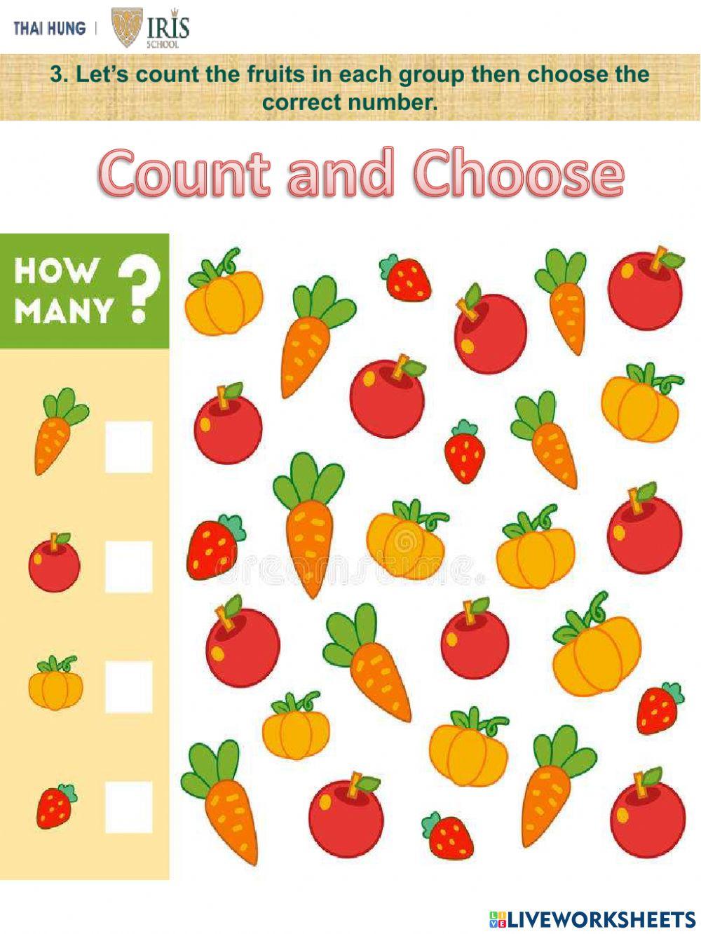 Rainbow:Worksheet about Counting to 10