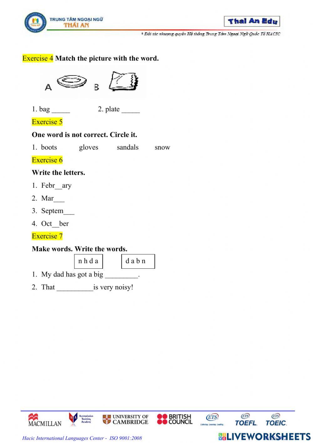 English world 2 - test 7