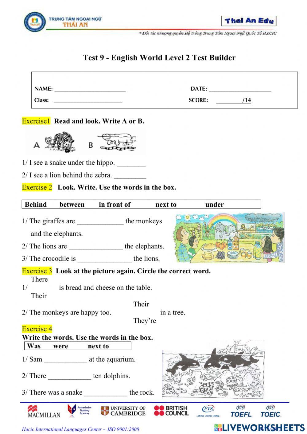 Enlish world 2 - Test 9