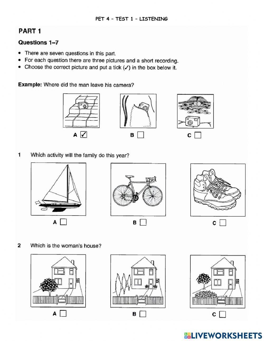 Pet 4 - test 1 Pet 4 - test 1