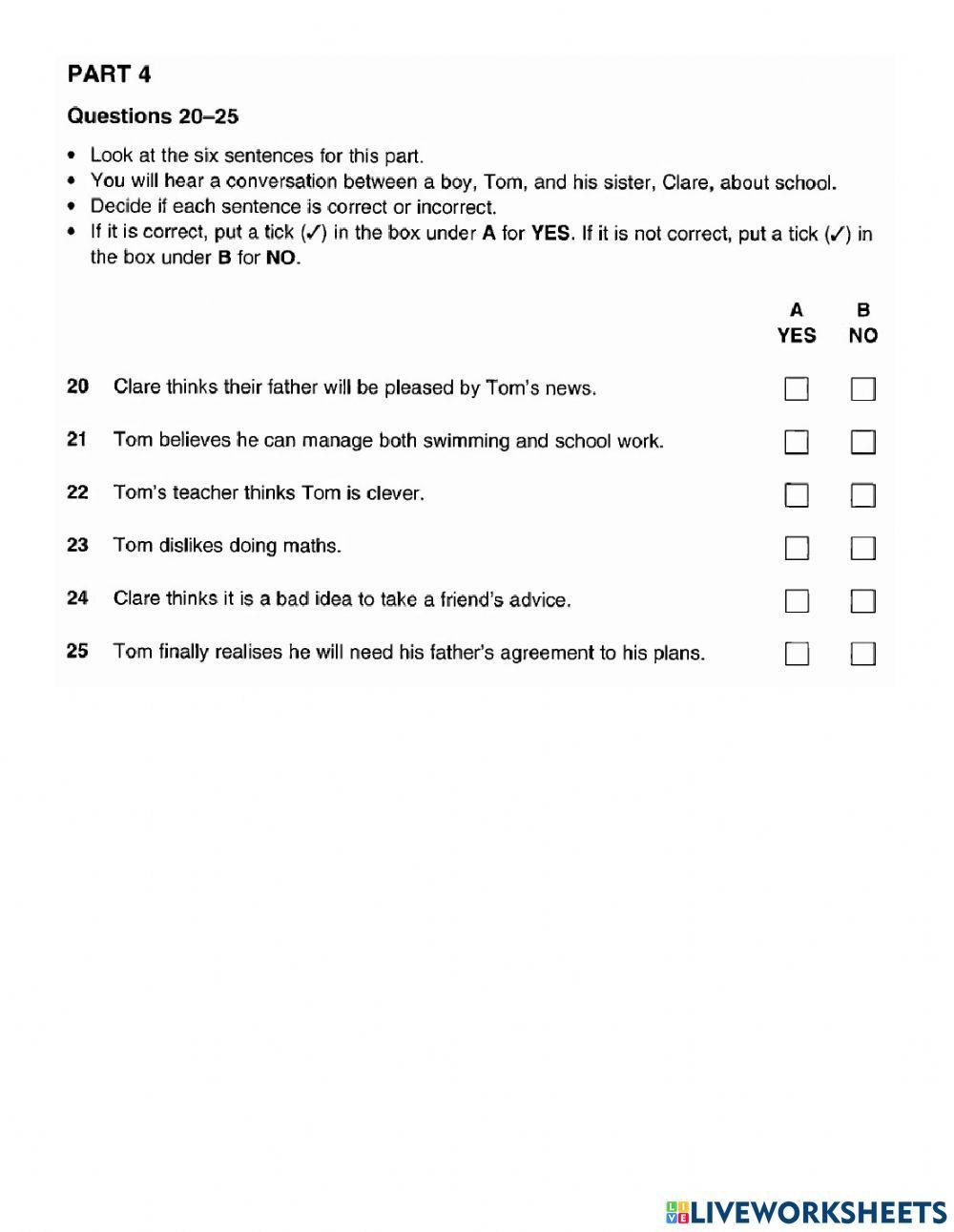 Pet 4 - test 1 Pet 4 - test 1