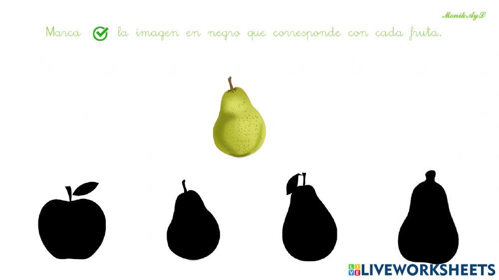 Discriminación visual. Atención 1. (Frutas).