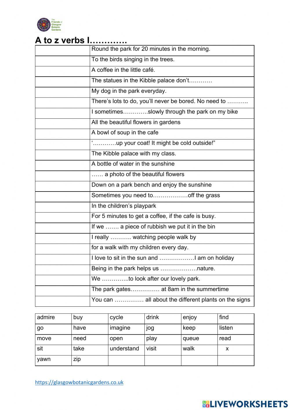 A to Z of things to do in the park