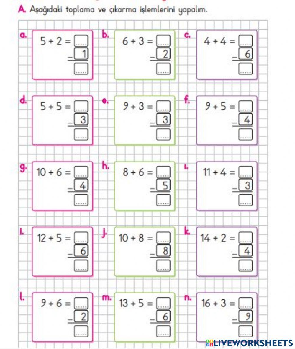 Topla Çıkar Sonucu Bul