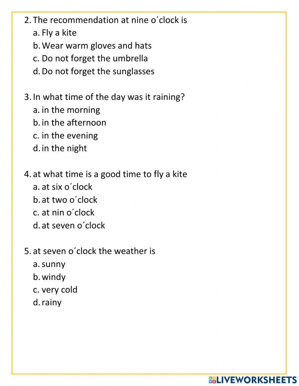 The weather reading exercise