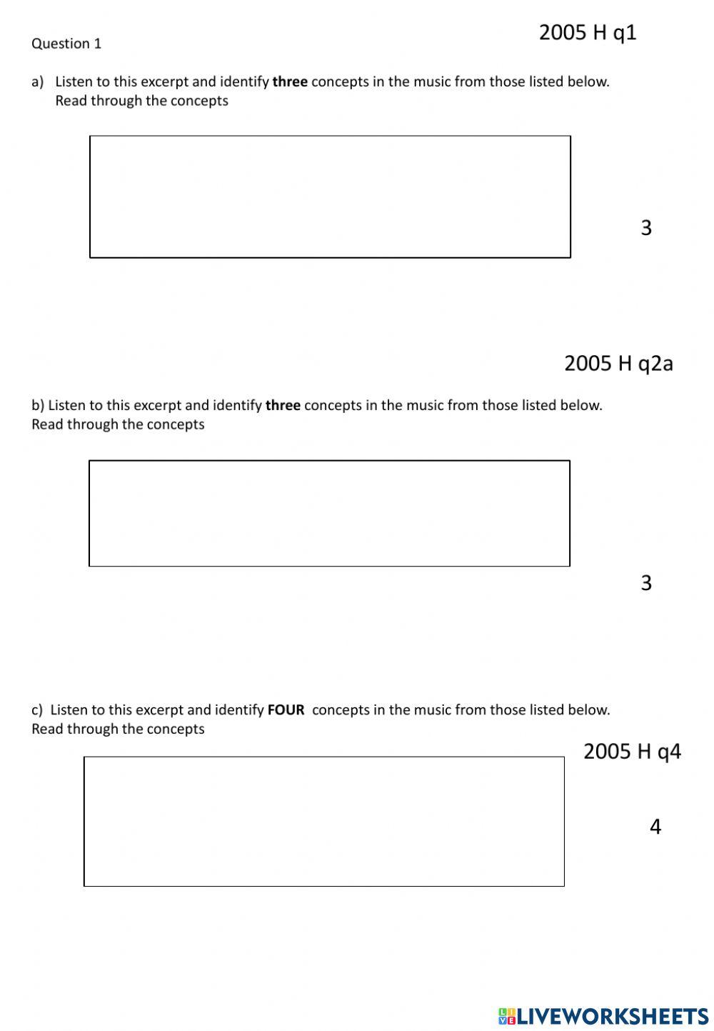 Higher Music Reverse Paper 1