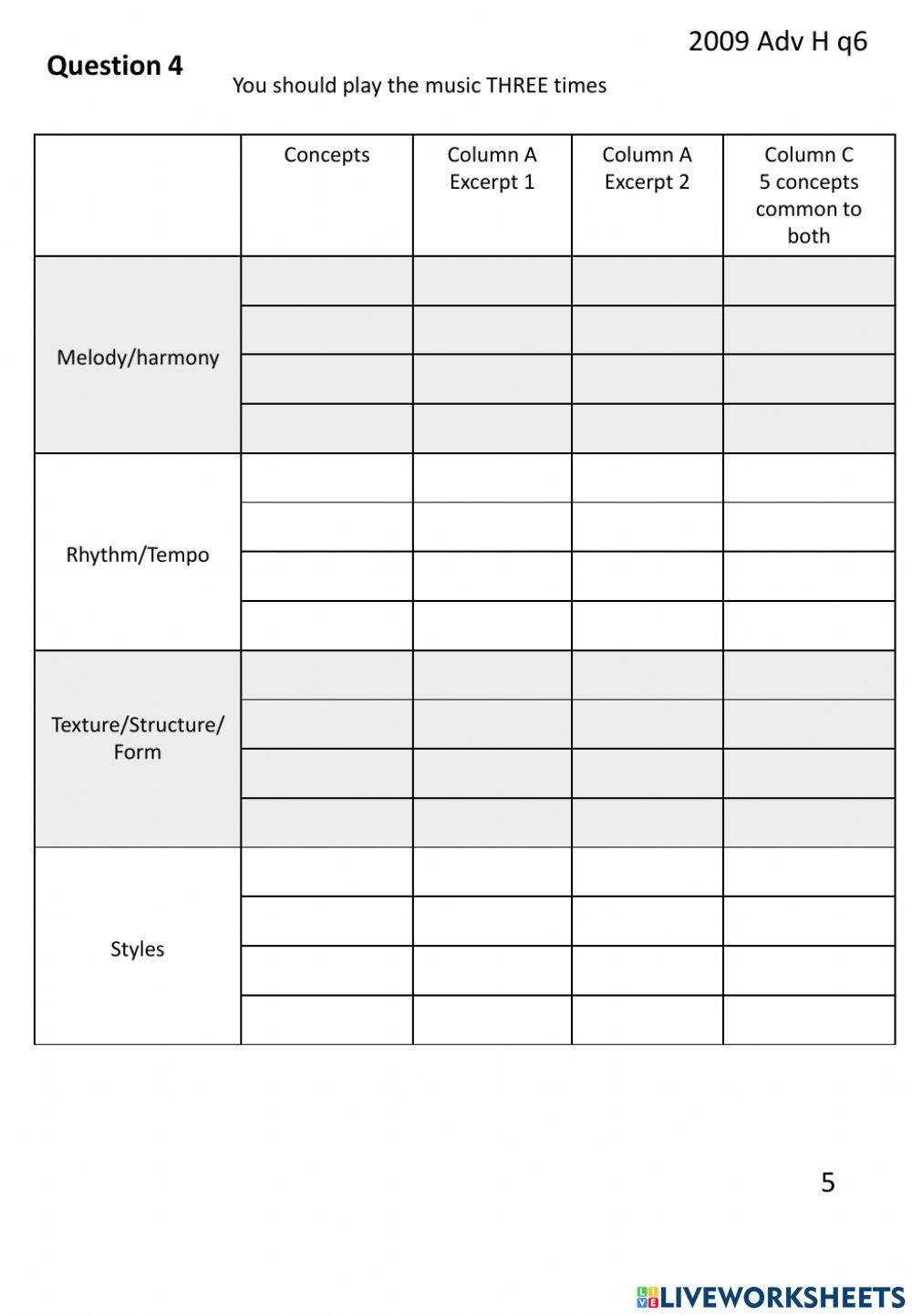 Higher Music Reverse Paper 1