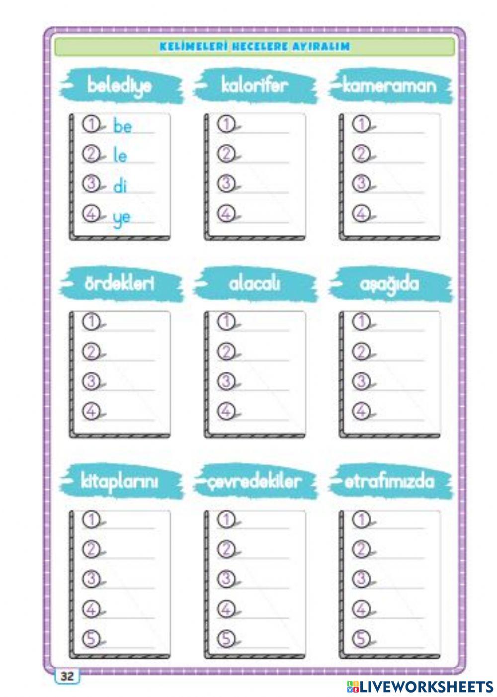 Kelimeleri Heceleyelim