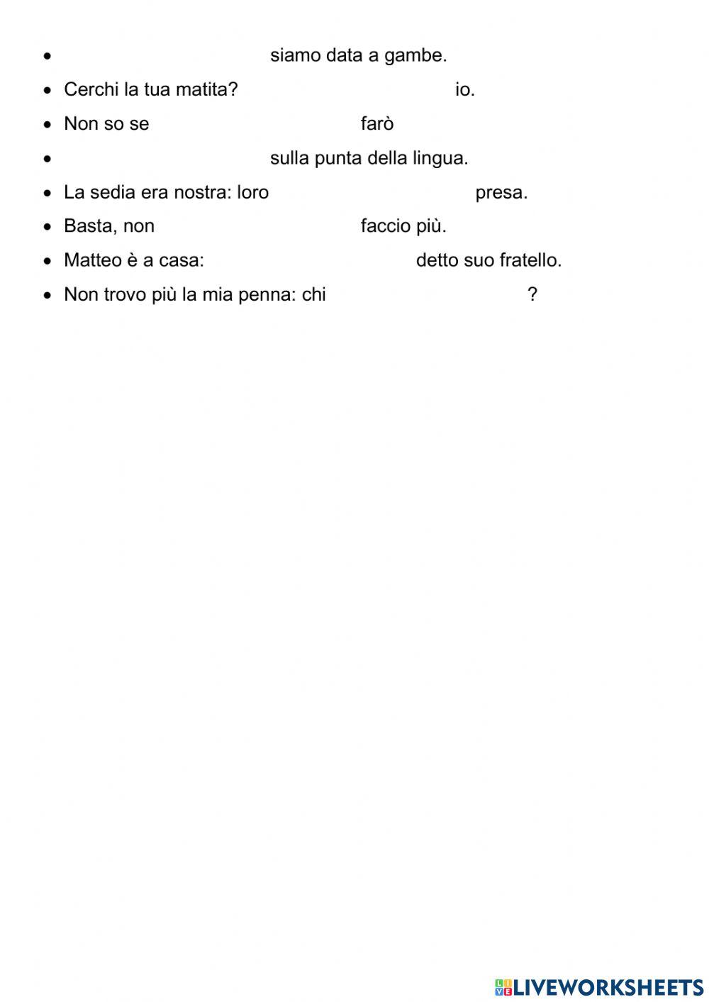 Pronomi personali e ortografia