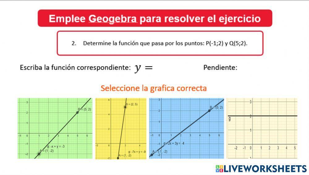Ejercicios de funciones lineales 4