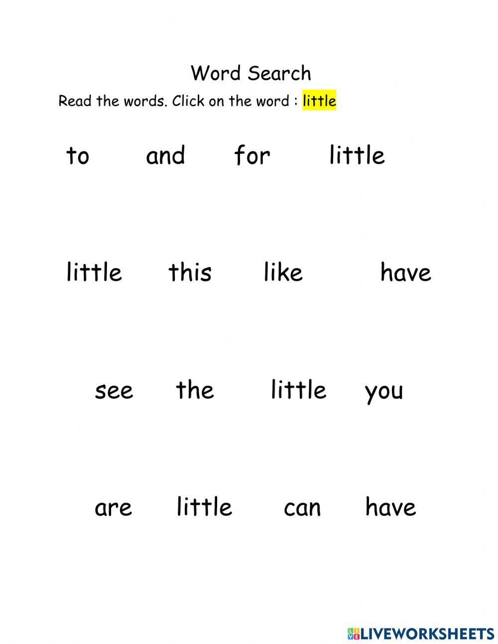 Word Search: little Word Search: little