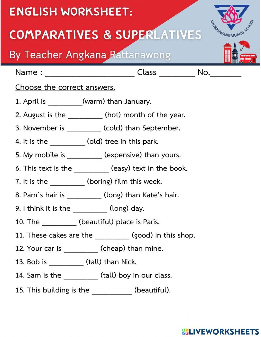Comparatives and Superlatives