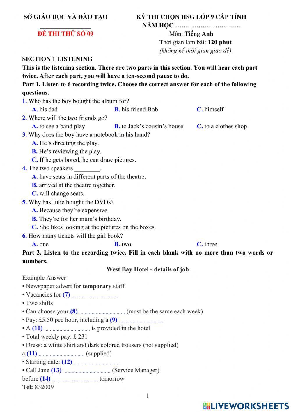 EL9 đề thi học sinh giỏi số 9