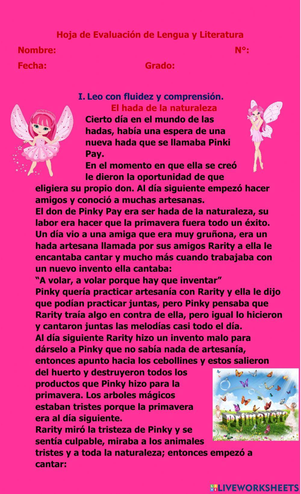 Evaluación de Lengua y Literatura