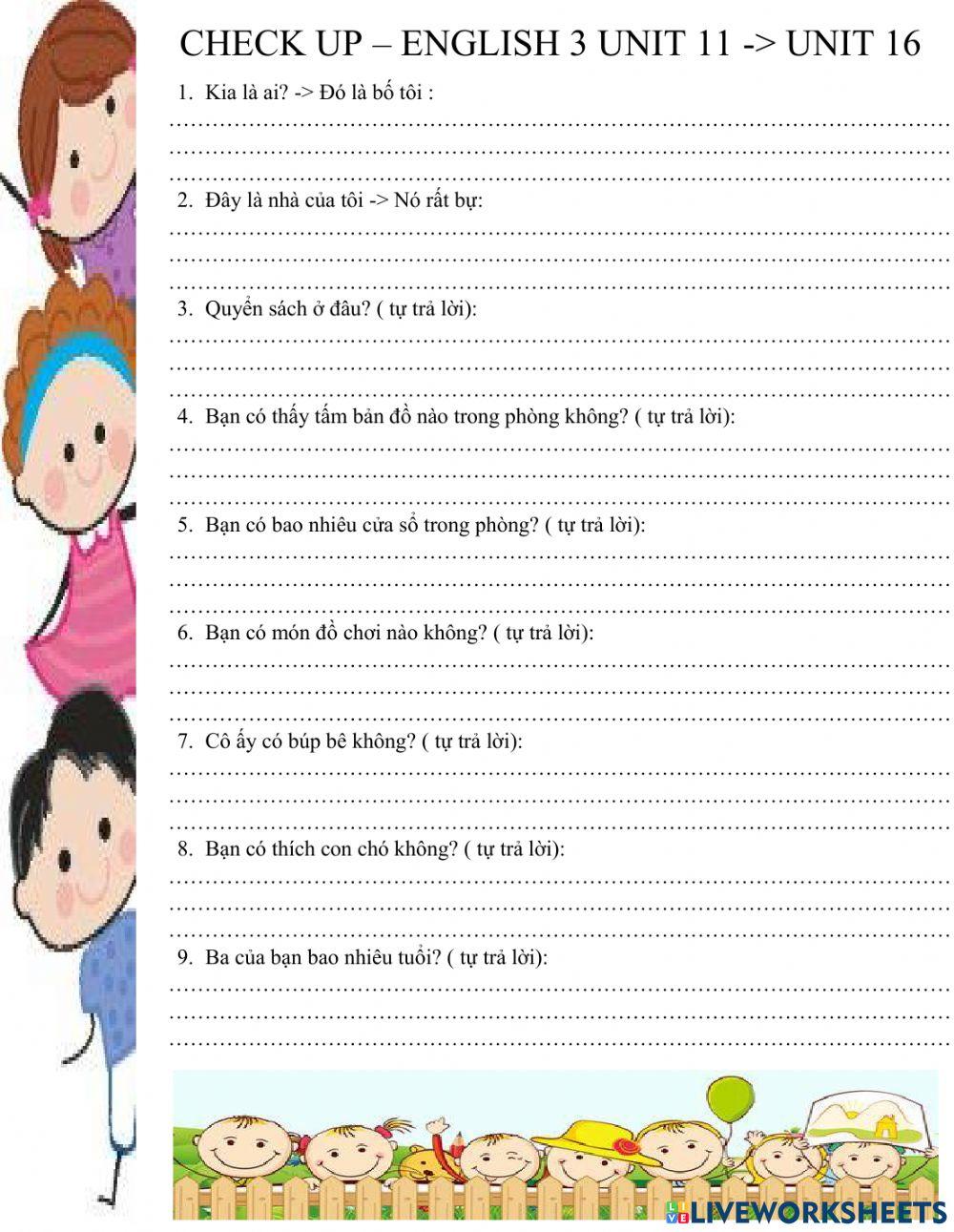 Check up e3 unit 11 - unit 16