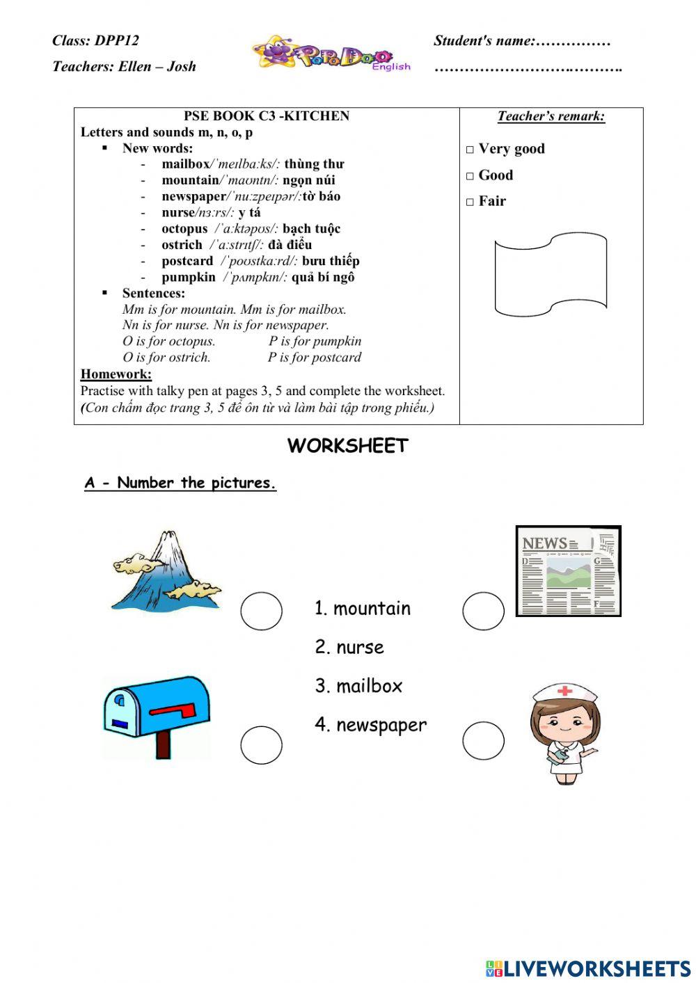 PSE C3 - Phonics worksheet | Live Worksheets