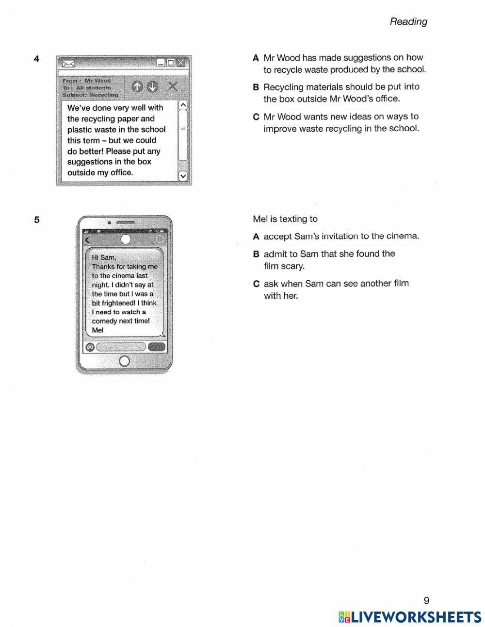 Practice test 1 (PET)