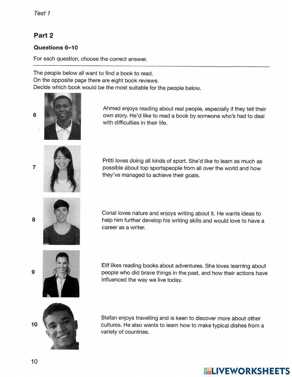 Practice test 1 (PET)