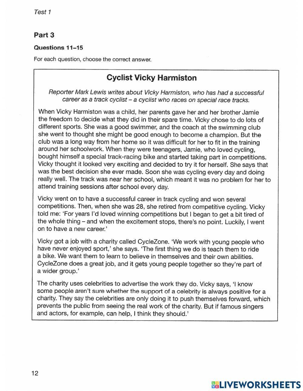 Practice test 1 (PET)