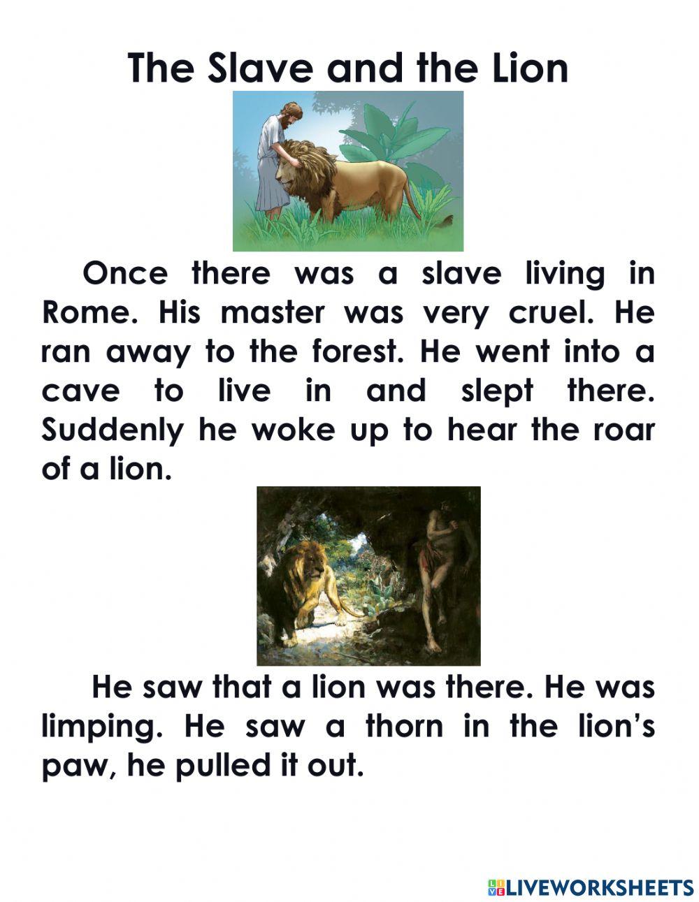 The slave and the lion