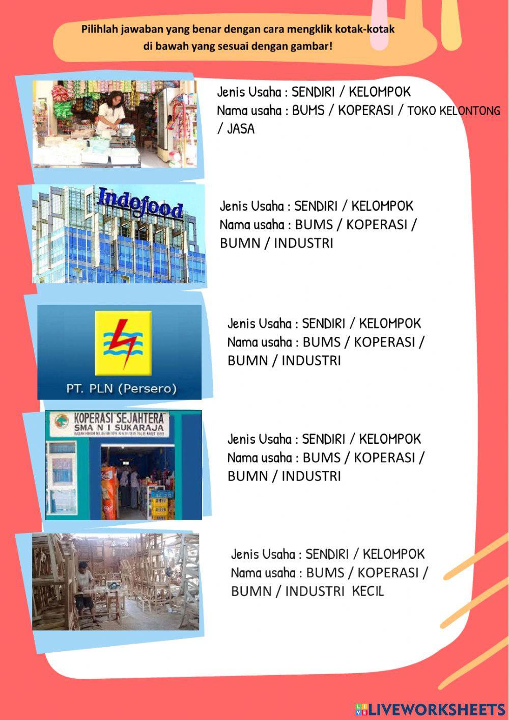 LKPD Jenis Usaha Ekonomi