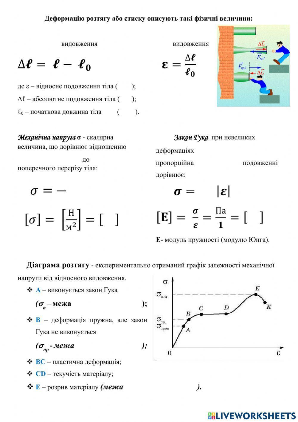 Деформація. Механічні властивості твердих тіл