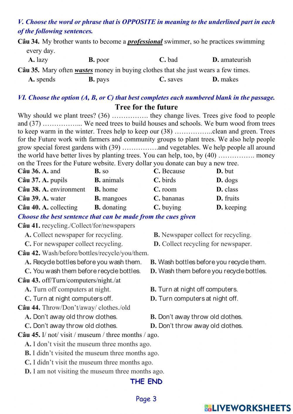 Tieng Anh lop 6 SW - 2nd Mid-Term test 01