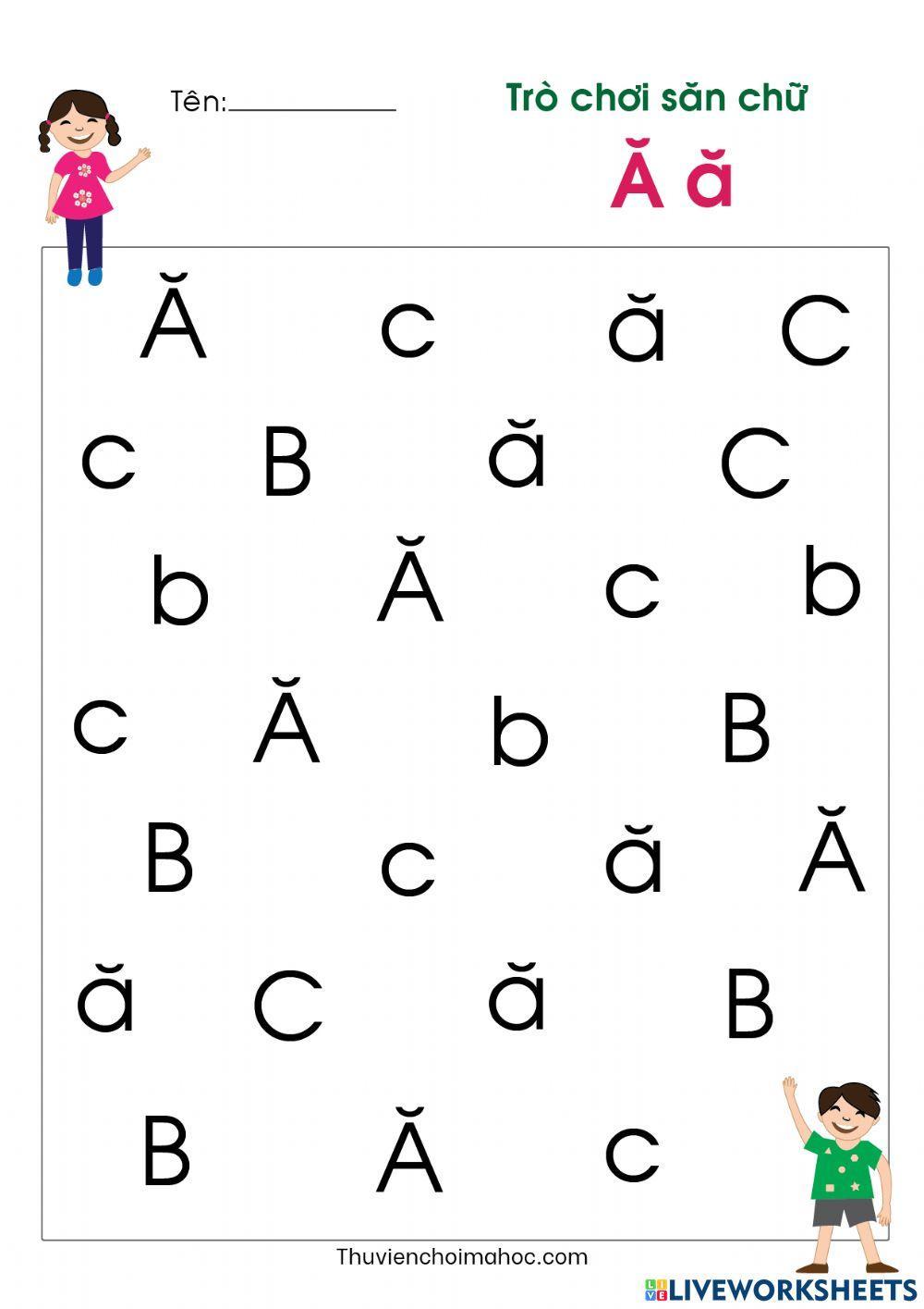 Săn tìm chữ Ă ă