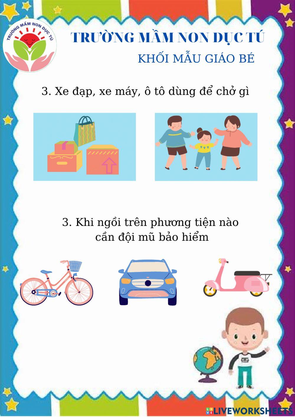 Bài tập khám phá PTGT đường bộ