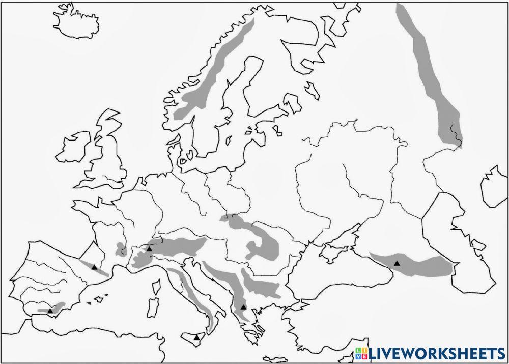 Mapa ríos y mares Europa