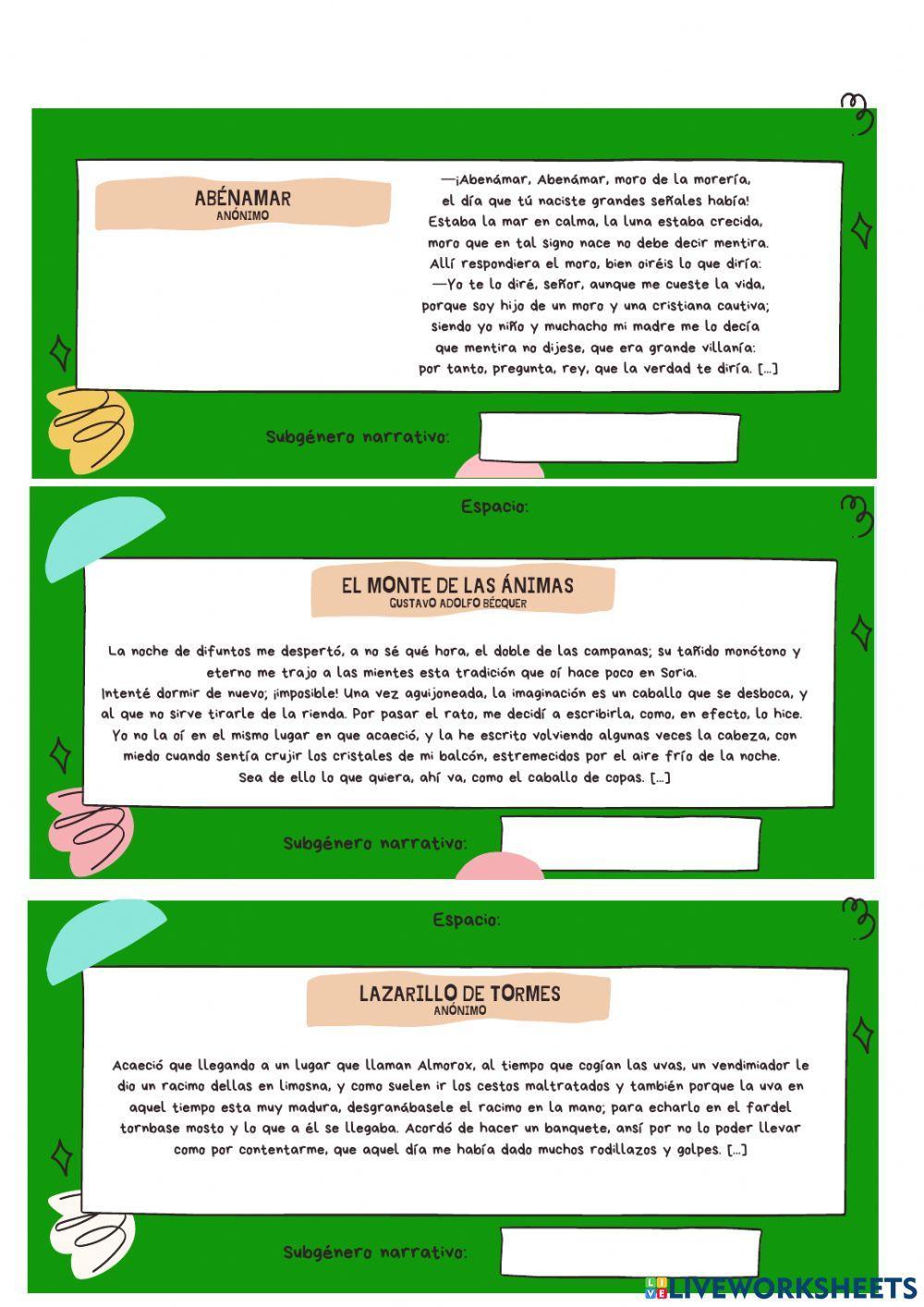 Subgéneros narrativos