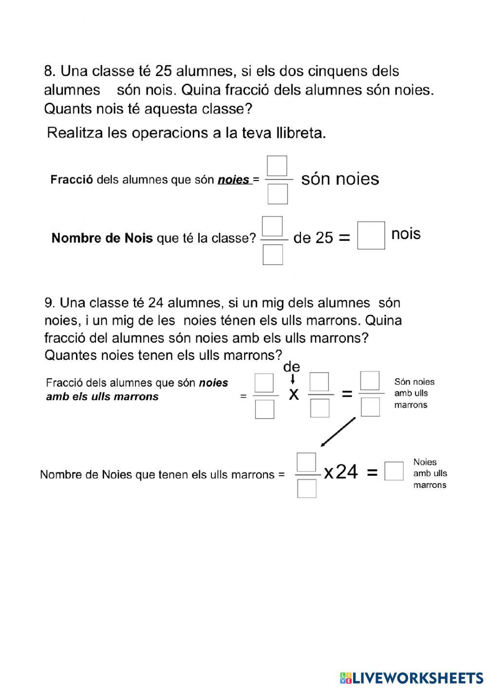 Up6 operacions i problmes amb fraccions