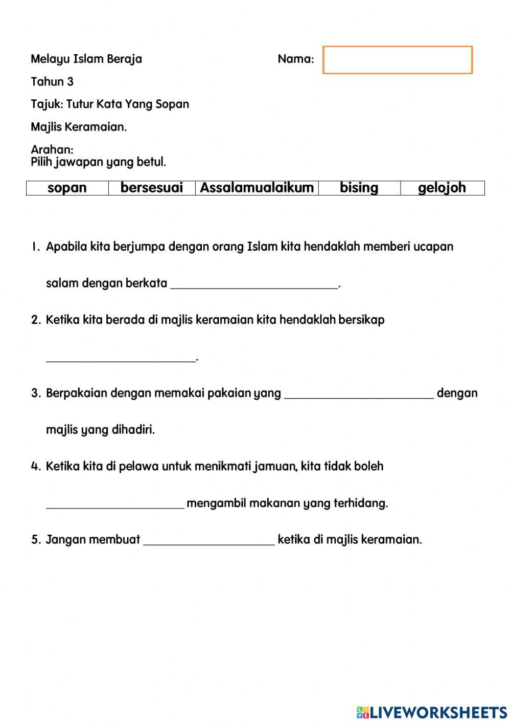 Tutur Kata Yang Sopan